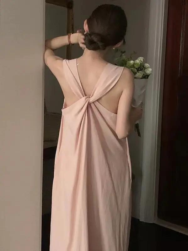 Simple Cross Back Loose Casual Dress Plush Fashion Hub