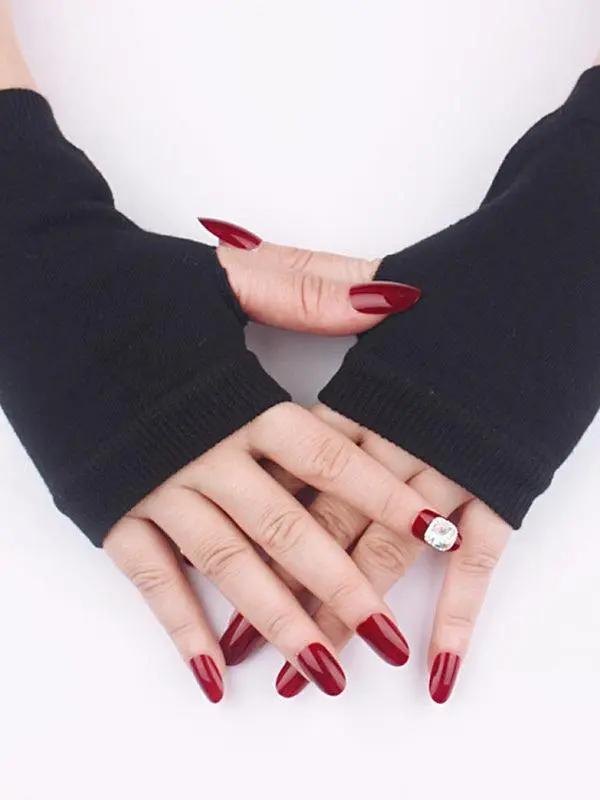 Simple Solid Color Knitting Gloves PAINEVIDA