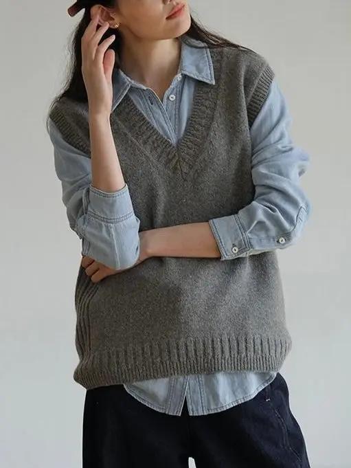 Sleeveless Knitted Vest Plush Fashion Hub