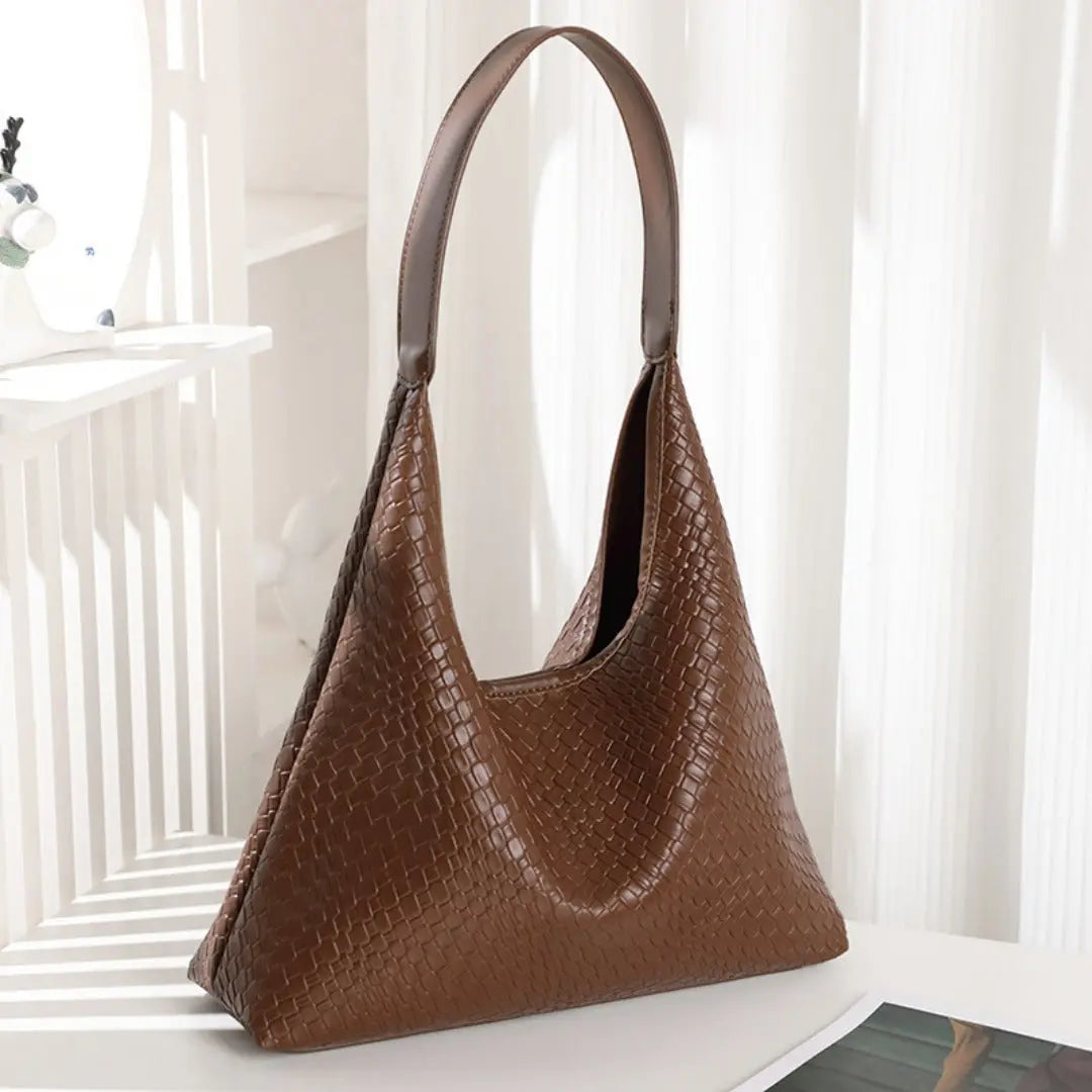 Soft leather woven hobo bag for women Plush Fashion Hub