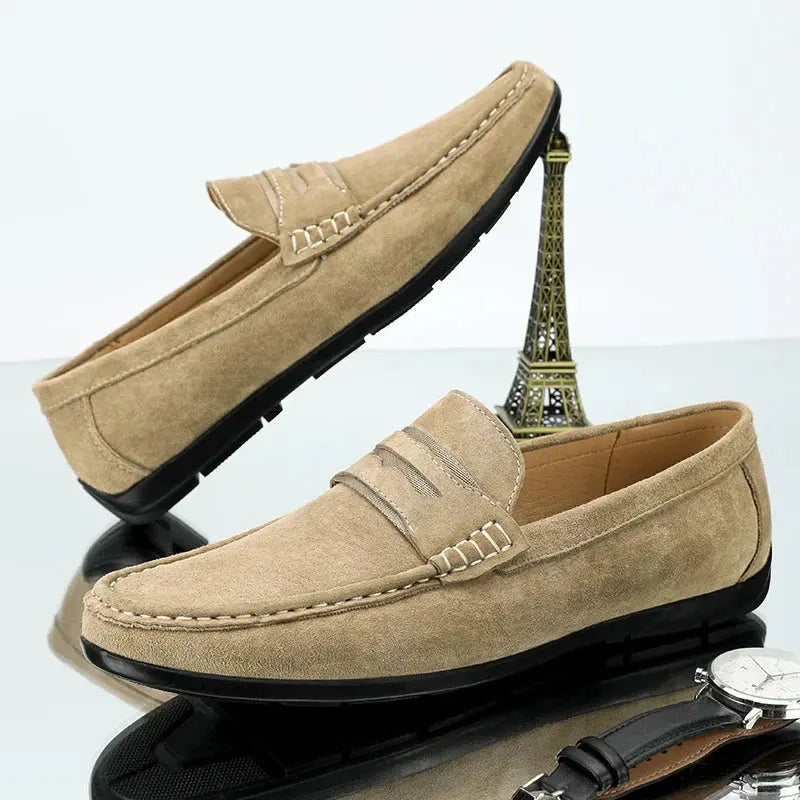 Spring Summer Suede Men Comfortable Loafers Plush Fashion Hub