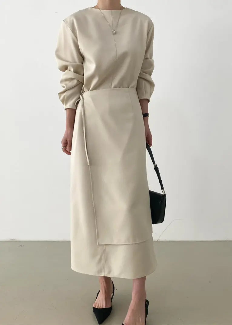 Unique Lace-up 2-pieces Long Dress Plush Fashion Hub