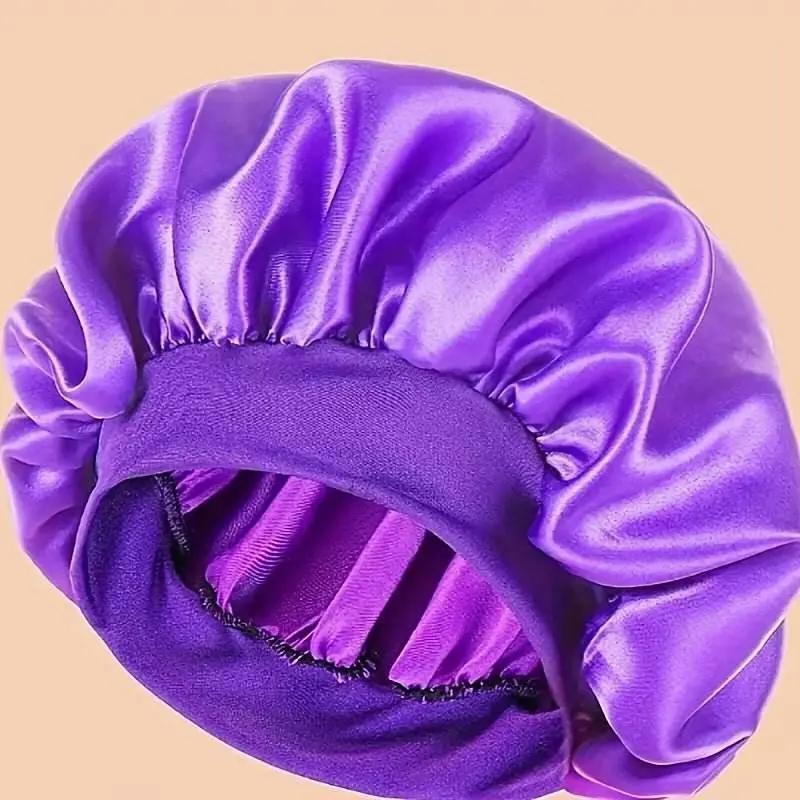 Unscented Satin Sleep Cap Bonnet with Wide Brim Comfortable Elastic.