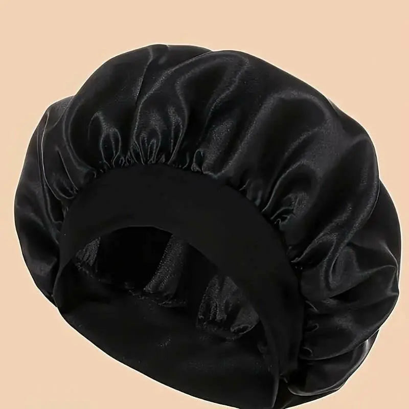 Unscented Satin Sleep Cap Bonnet with Wide Brim Comfortable Elastic.