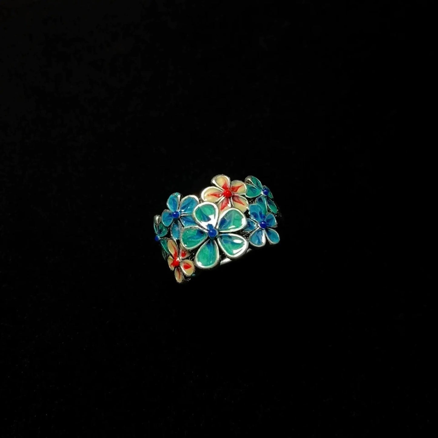 Vintage Enamel Flower Ring Plush Fashion Hub