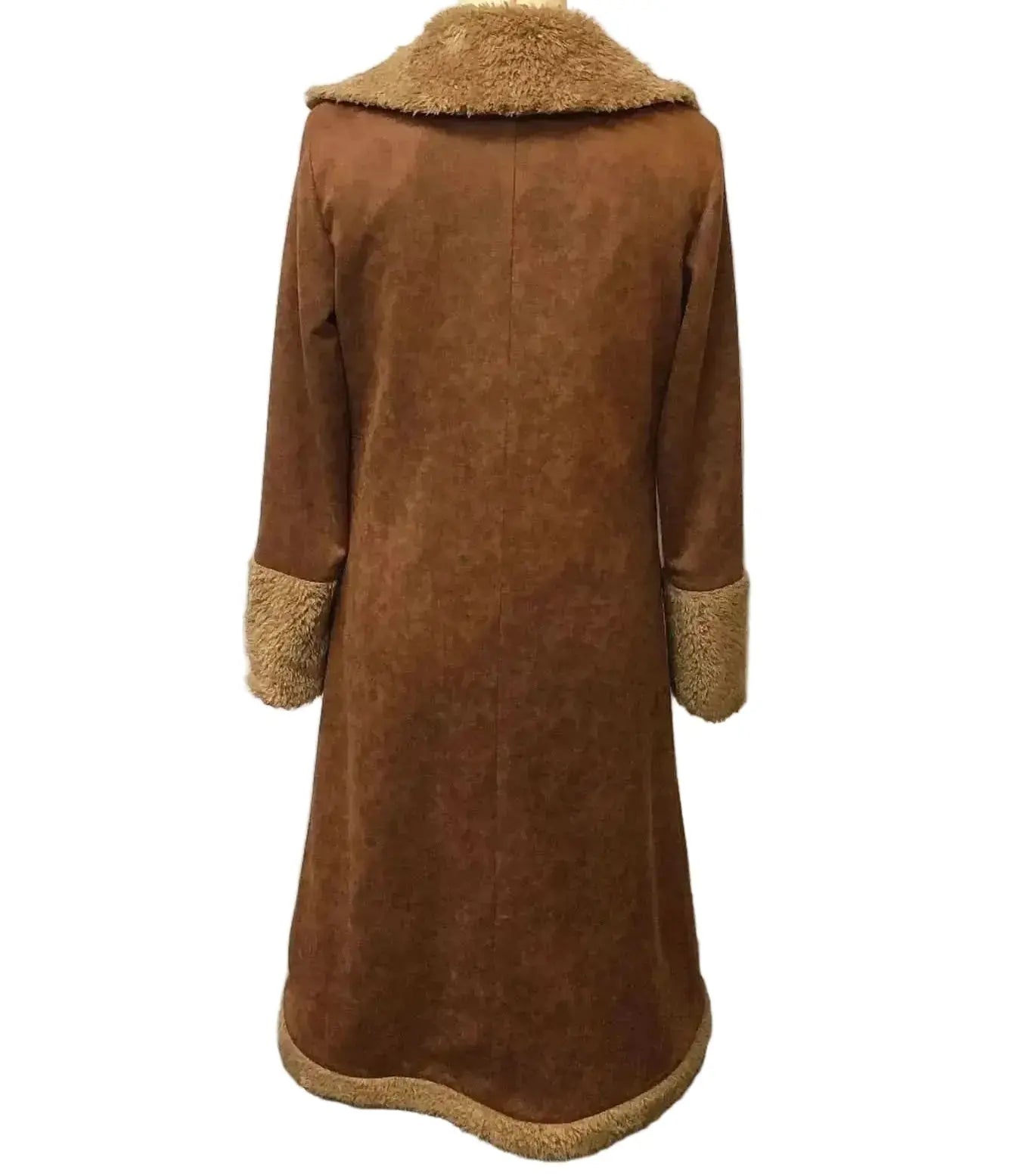 Vintage Faux Fur Trim Longline Coat For Women Gilded Glamour Shop