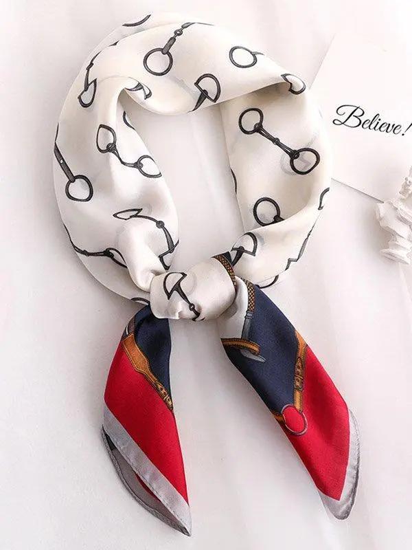 Vintage Geometry Printed Sun-Protection Silk Scarf PAINEVIDA