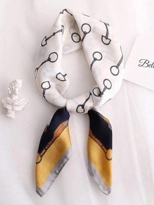 Vintage Geometry Printed Sun-Protection Silk Scarf PAINEVIDA