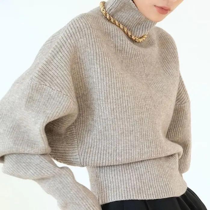 Vintage Turtleneck Knit Sweater Plush Fashion Hub