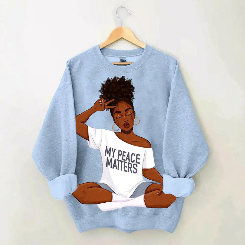 Women's Casual Loose Creative Printed Hoodie Plush Fashion Shop