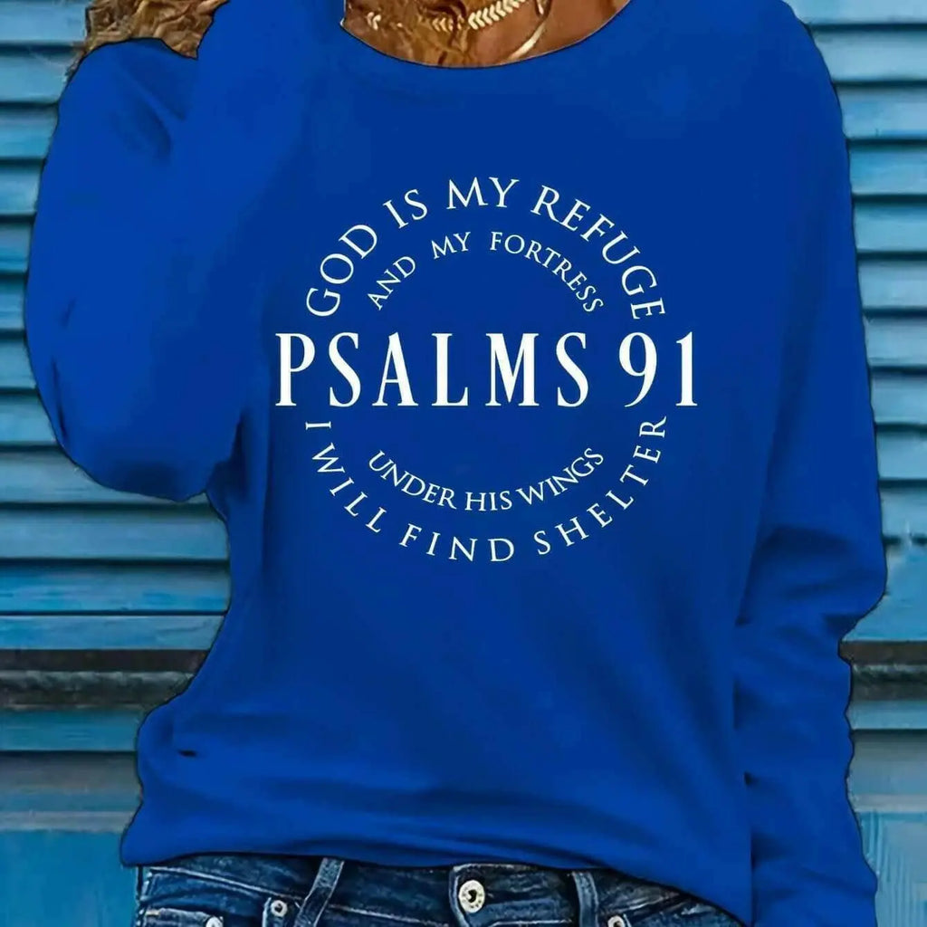 Women's Inspirational Psalms 91 Verse Long Sleeve T-Shirt.