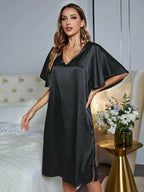 Women's V-Neck Flutter Sleeve Night Dress.