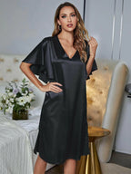 Women's V-Neck Flutter Sleeve Night Dress.