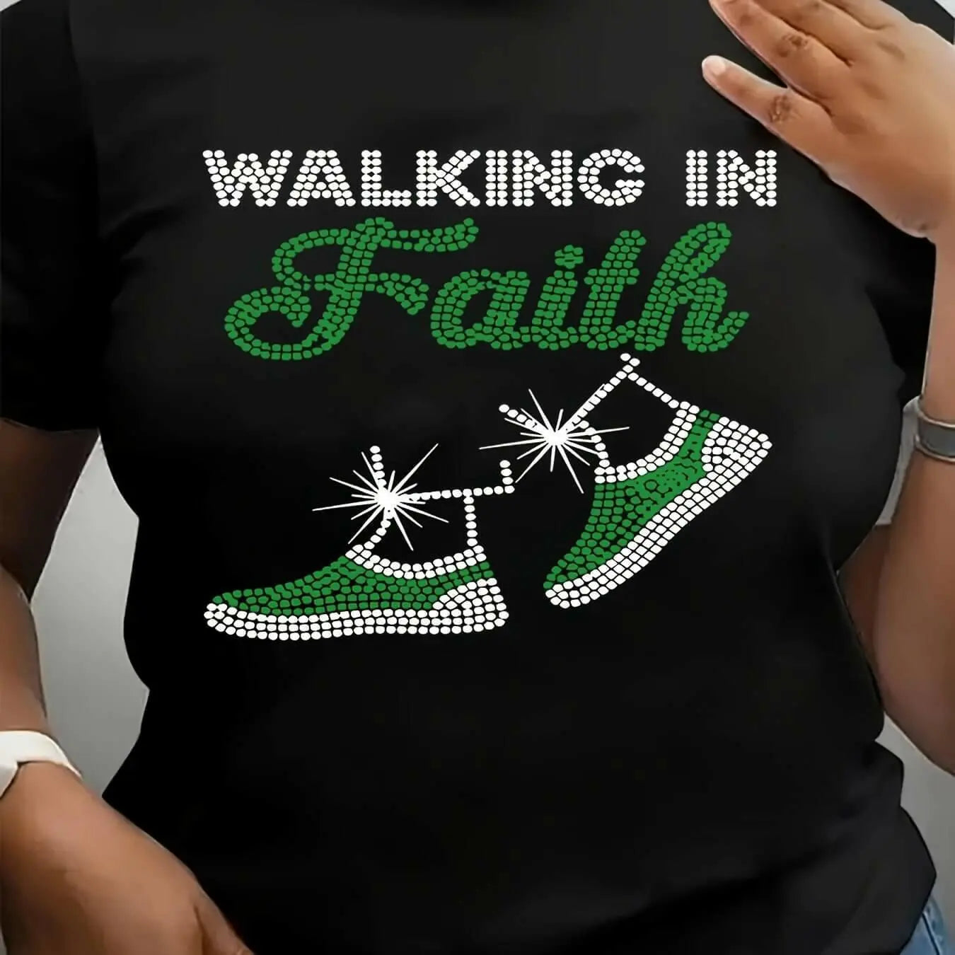 Women's  "Walking in Faith" Graphic Tee.