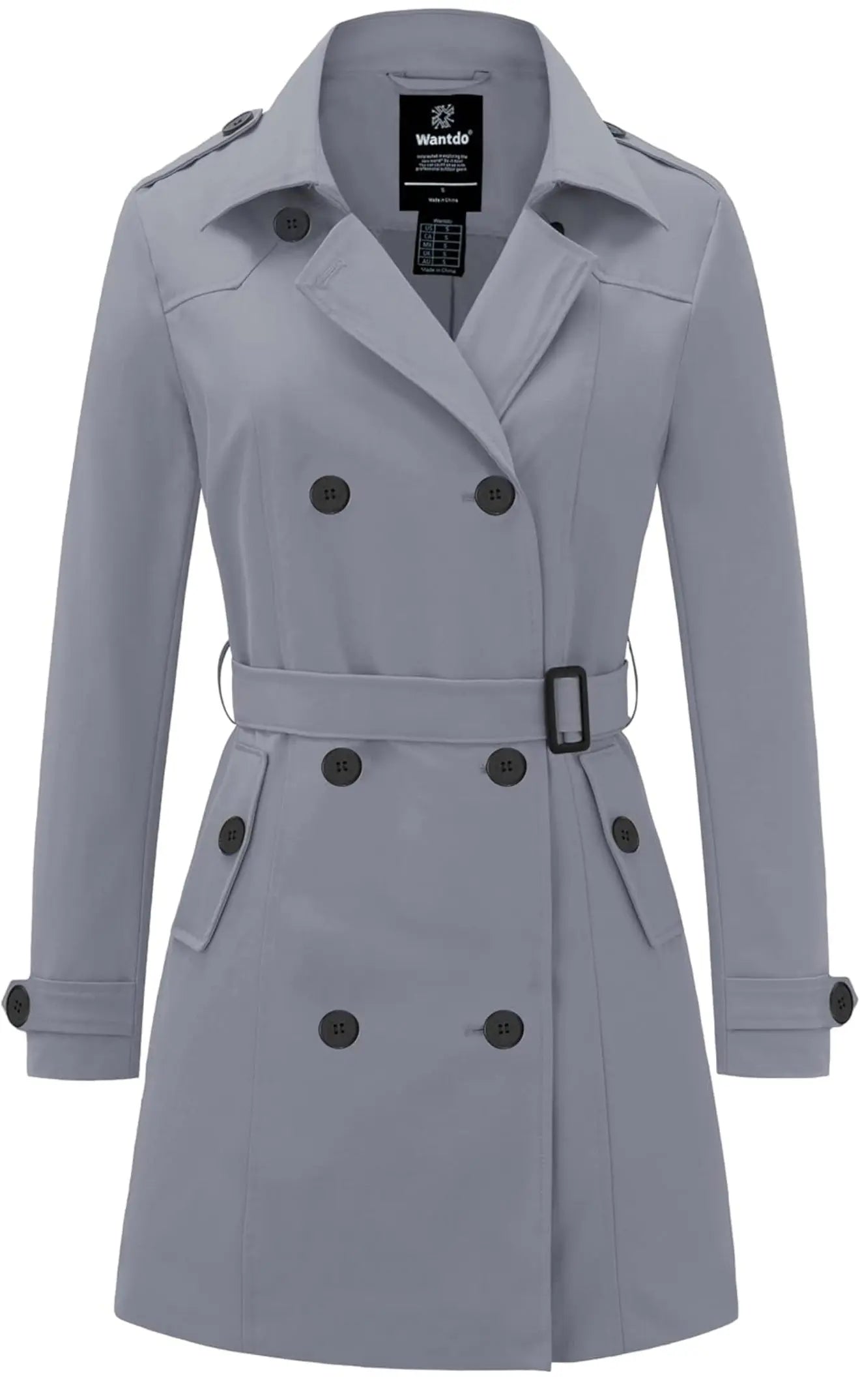wantdo Women's Waterproof Trench Coat Classic Lapel Outerwear Coat with Belt AURORE LUXURE 60.00